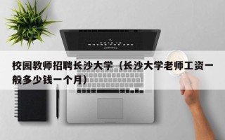 校园教师招聘长沙大学（长沙大学老师工资一般多少钱一个月）