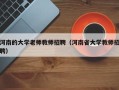 河南的大学老师教师招聘（河南省大学教师招聘）