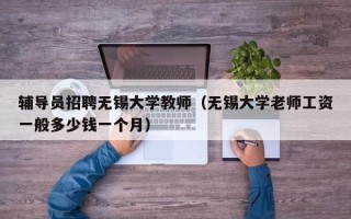 辅导员招聘无锡大学教师（无锡大学老师工资一般多少钱一个月）